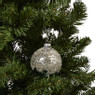 Kerstbal met half kraaltjes - groen - ø8 cm