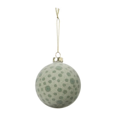 Kerstbal dots - groen - ø8 cm