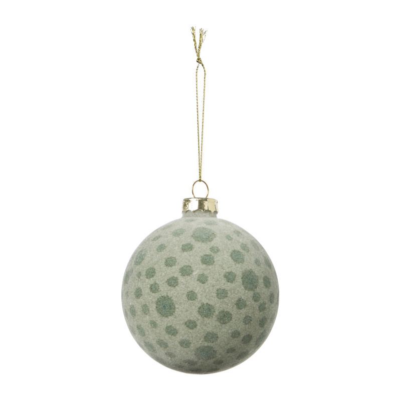 Kerstbal dots - groen - ø8 cm 