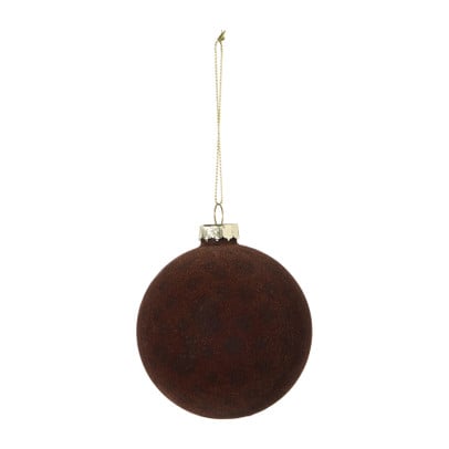 Kerstbal dots - bruin - ø8 cm
