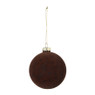 Kerstbal dots - bruin - ø8 cm 