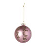 Kerstbal met steentjes - roze/rood - ø8 cm