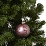 Kerstbal met steentjes - roze/rood - ø8 cm