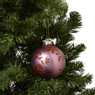 Kerstbal bloem - roze/rood - ø10 cm