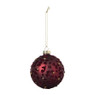 Kerstbal panterprint - rood/goudkleurig - ø8 cm