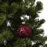 Kerstbal panterprint - rood/goudkleurig - ø8 cm