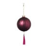 Kerstbal swirl met kwastje - bordeaux rood - ø8 cm