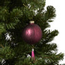 Kerstbal swirl met kwastje - bordeaux rood - ø8 cm