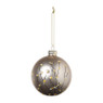 Kerstbal lichtroze takjes - roze - ø8 cm
