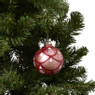 Kerstbal blossom - roze/rood - ø8 cm