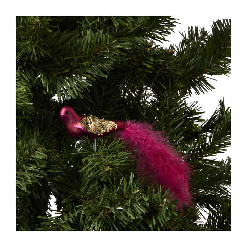 Kerstclip vogel - diverse varianten - 15x4x5 cm 