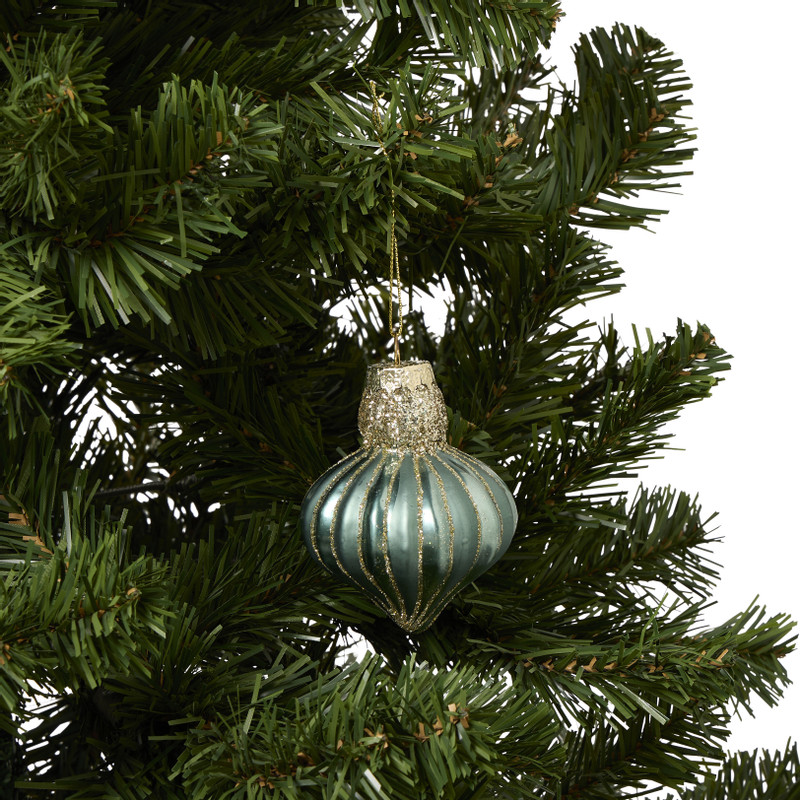 Kersthanger lampion - groen - ø7x9 cm