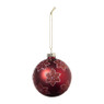Kerstbal bloem - rood - ø8 cm