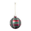 Kerstbal ruit - roze/paars - ø8 cm