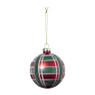 Kerstbal ruit - roze/paars - ø8 cm
