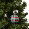 Kerstbal ruit - roze/paars - ø8 cm
