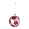 Kerstbal bloem - roze/rood - ø8 cm
