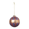 Kerstbal glitter - oranje - ø8 cm