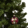 Kerstbal rendier - bordeauxrood - ø8 cm
