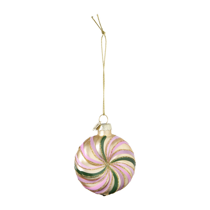 Kersthanger lolly - roze/oranje - 6x3x15 cm