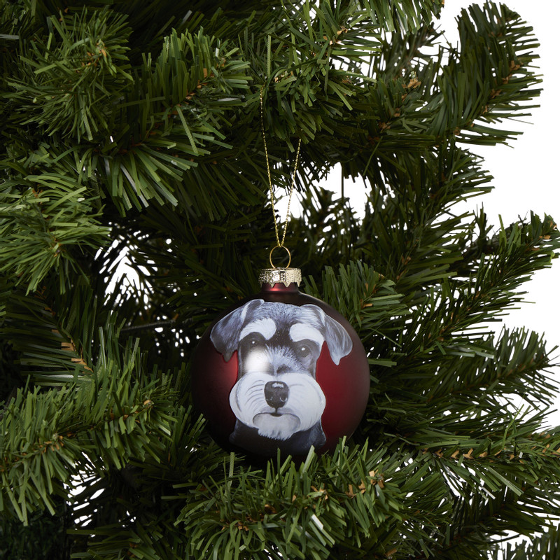 Kerstbal schnauzel - groen - ø8 cm