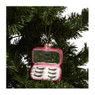 Kersthanger wimpers - roze - 9.5x7.5x3 cm