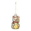 Kersthanger lucky cat - bruin - 6.3x5.8x10.6 cm
