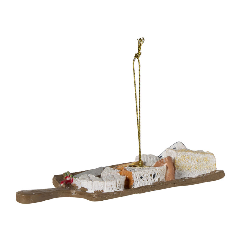 Kersthanger kaasplank - bruin - 12.7x4.4x1.9 cm 