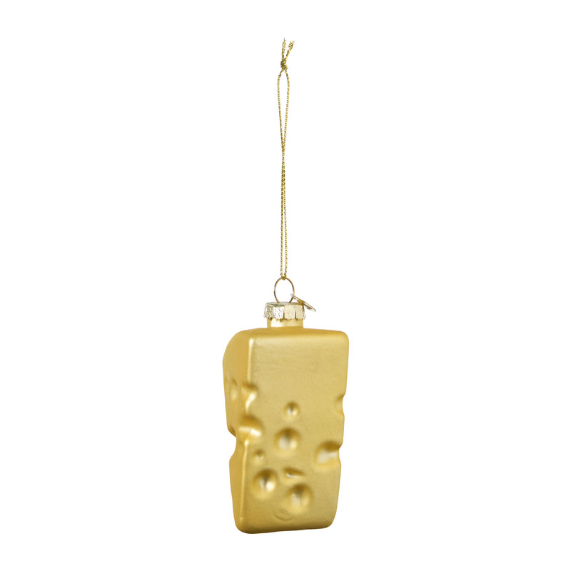 Kersthanger kaas - goud - ø4.2x9 cm