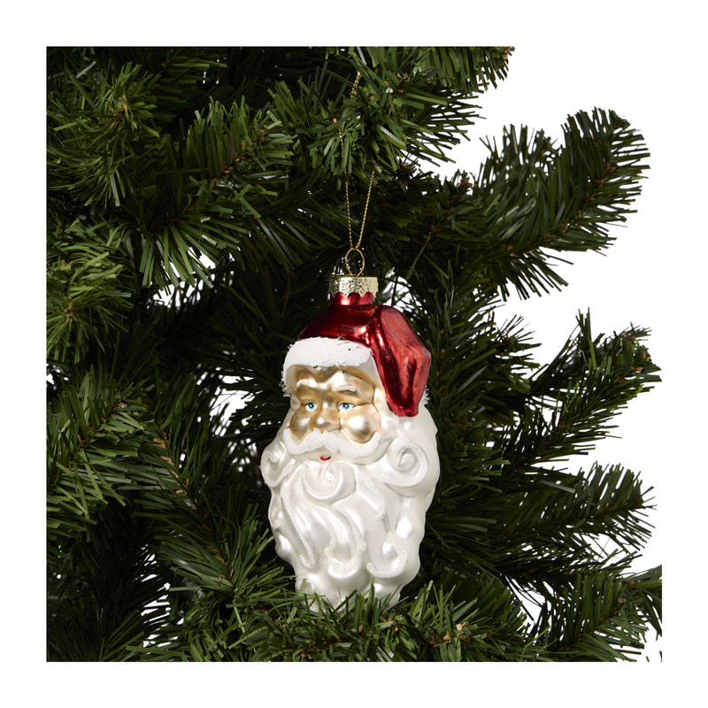 Kersthanger kerstman - rood/wit - 8.6x8x14.2 cm