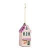 Kersthanger huisje - roze - ø4x8.6 cm