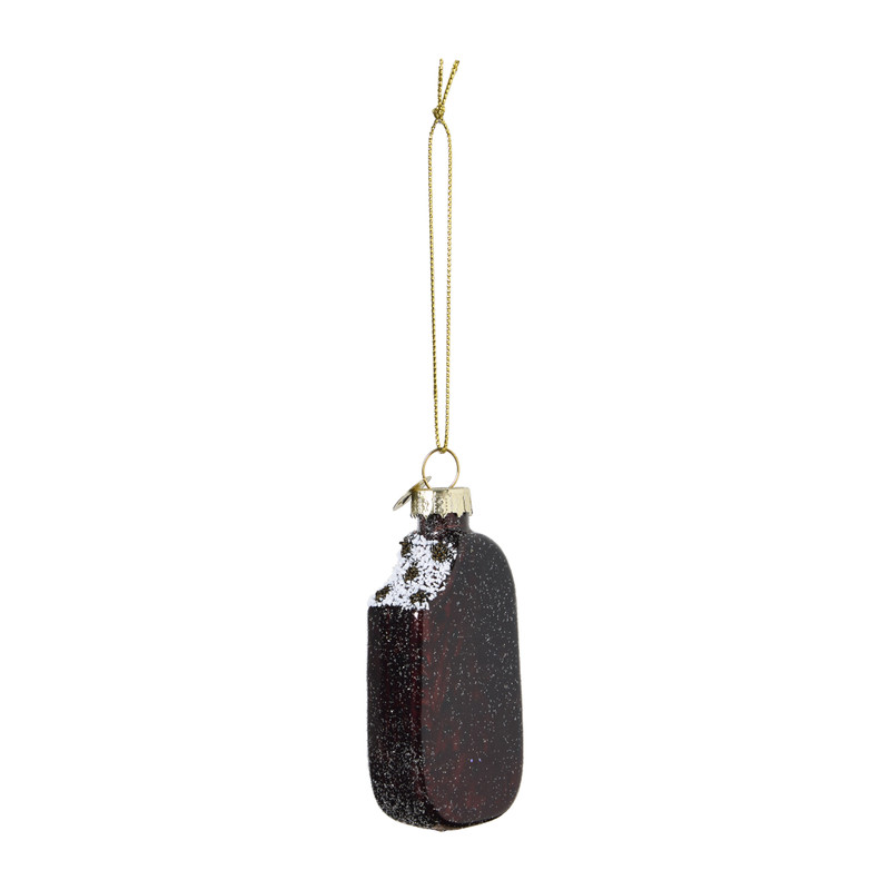 Kersthanger choco ijsje - bruin - 3.8x2x11 cm