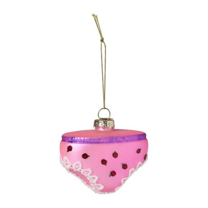 Kersthanger slip - roze - 8.2x4x6 cm