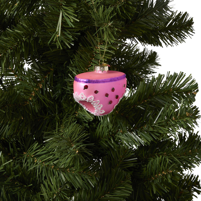 Kersthanger slip - roze - 8.2x4x6 cm