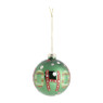 Kerstbal hohoho - groen - 8 cm