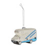Kersthanger camper - wit/blauw - 11x5x7.5 cm
