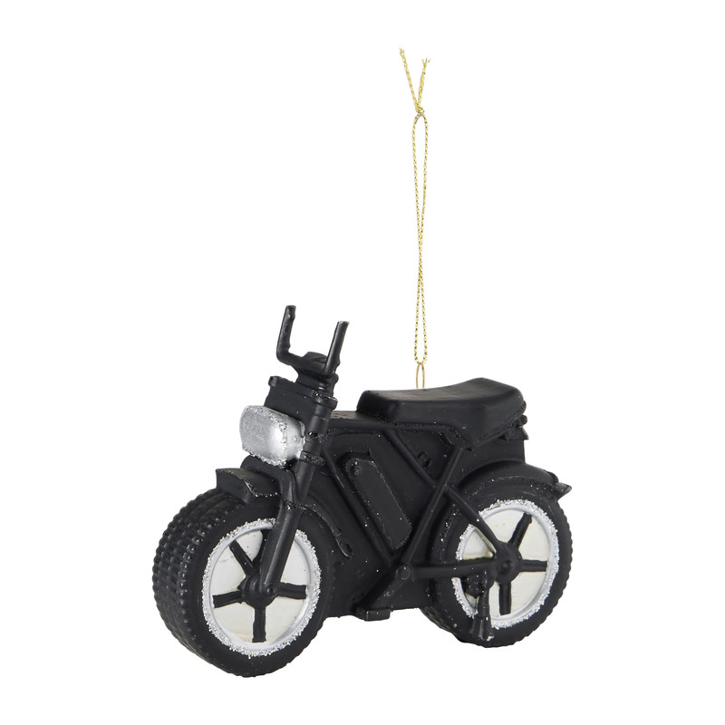 Kersthanger fatbike - zwart - 12x6.8x9.7 cm