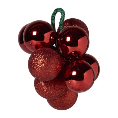 Kerstballetjes draad - rood - ø2.5 cm