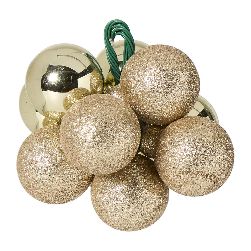 Kerstballetjes draad - goudkleurig - ø2.5 cm