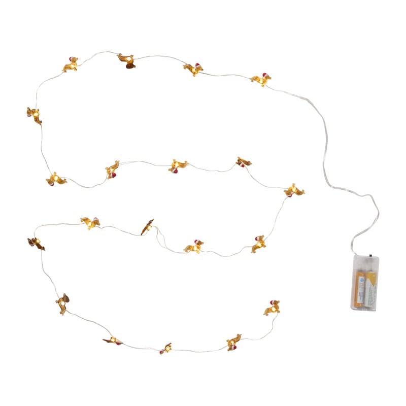 Verlichtingssnoer hond - 20 LED - bruin - 220 cm
