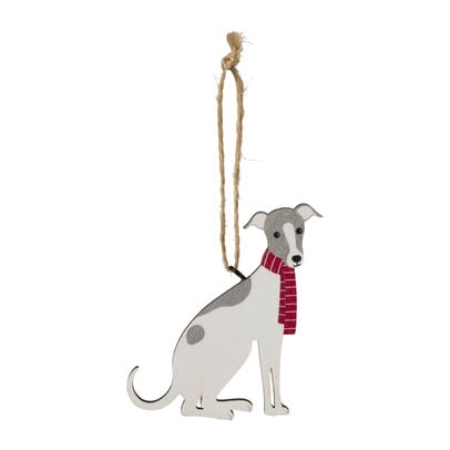 Kersthanger hond van hout - 20x6x30 cm - diverse varianten