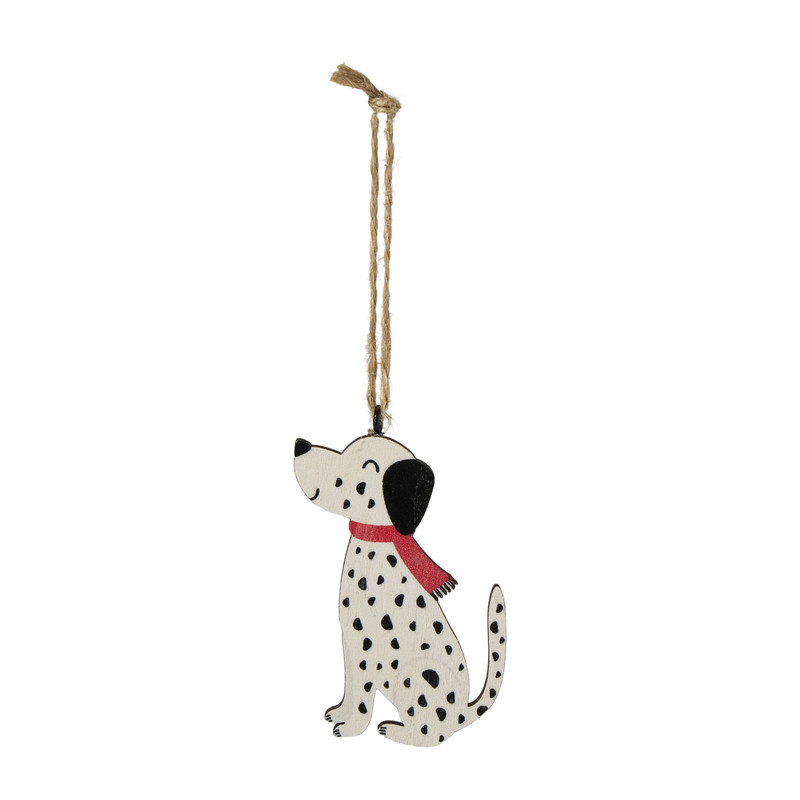 Kersthanger hond van hout - 20x6x30 cm - diverse varianten