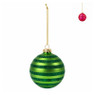 Kerstbal streepjes met glitter - ø8 cm - diverse varianten 
