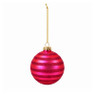 Kerstbal streepjes met glitter - ø8 cm - diverse varianten 
