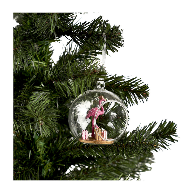 Kerstbal flamingo - ⌀8 cm 