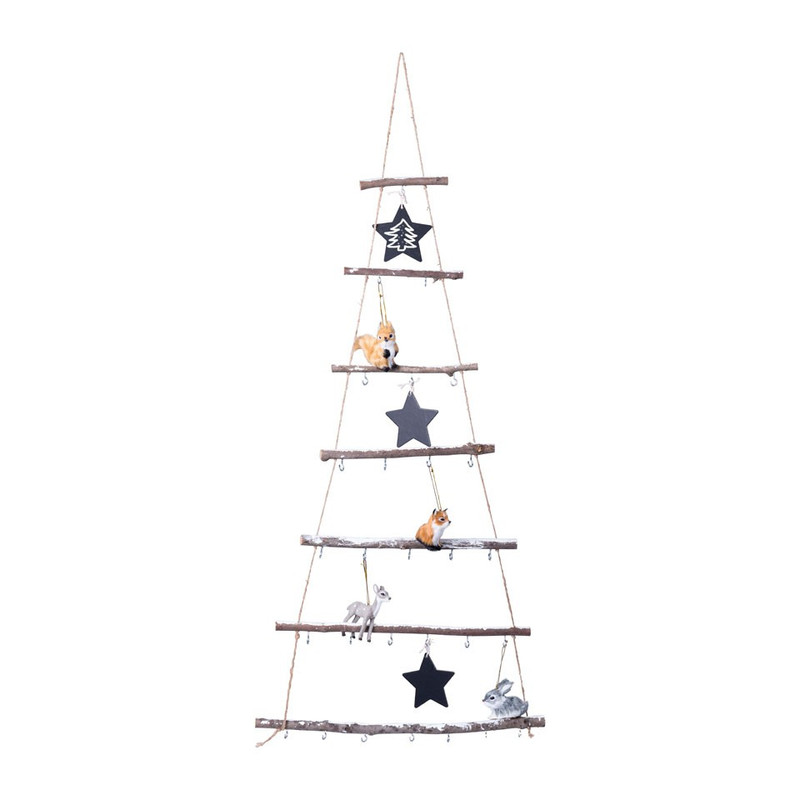 Xmas houten decoratieladder - 49,5x1,5x120 cm