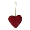 Kersthanger hart kraaltjes - rood - 8x8 cm