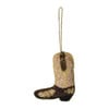 Kersthanger cowboylaars kraalt - bruin - 10x8.5 cm