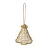 Kersthanger kerstboompje - wit - 9x7.5 cm