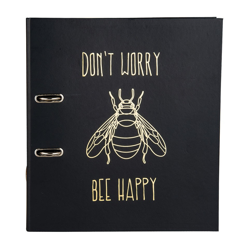 Ordner Don't Worry Bee Happy - zwart - 31,5x28x7 cm